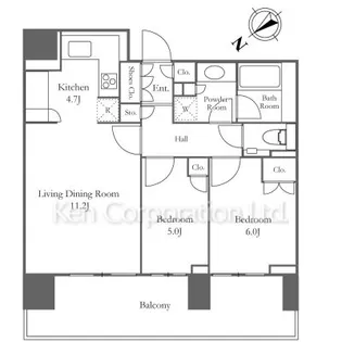HARUMI FLAG SUN VILLAGE【11階】の間取り
