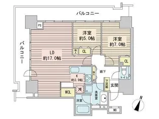 ザ・タワーズフロンティア札幌【19階】の間取り