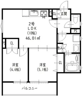 クリエオーレ初芝【3階】の間取り