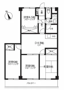 グリーンヒル中馬込【3階】の間取り