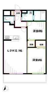2LDKの間取り画像