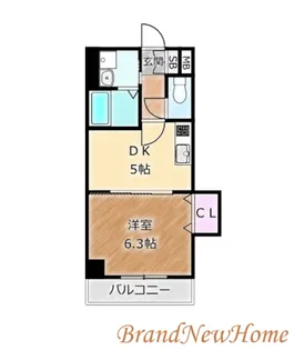 1DKの間取り画像