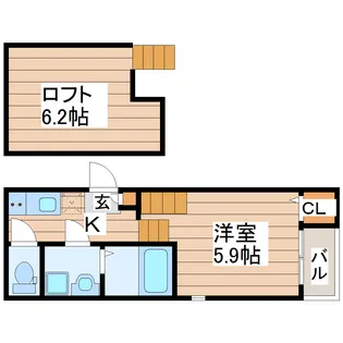 ハーモニーテラス西中田VII【1階】の間取り
