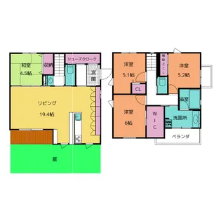 愛知県豊川市平尾町六光寺【一戸建】の間取り