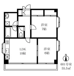 プルミエール清州【6階】の間取り