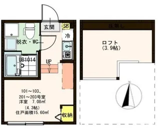CASA COMODA梅島【1階】の間取り