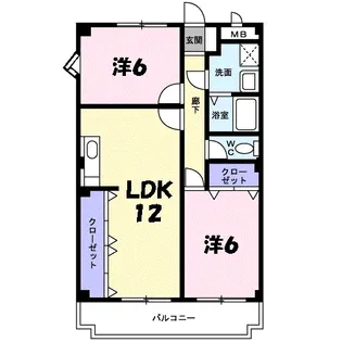 ディアコート横山【3階】の間取り