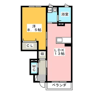 クレールエーリ【1階】の間取り