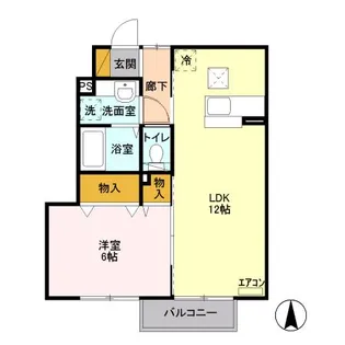 ロザージュA【1階】の間取り