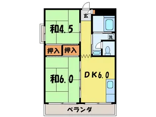 新田コ-ポ【3階】の間取り