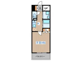 ディ-クレスト太子堂駅前East【6階】の間取り