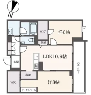 ホクレア分倍河原【3階】の間取り