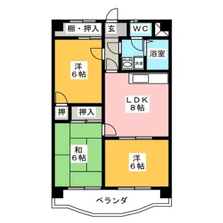 サンハイツ城主【2階】の間取り