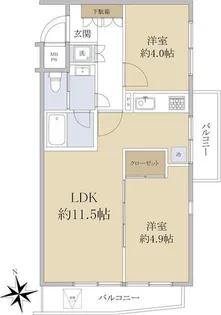 エスカイア西荻窪第二【3階】の間取り
