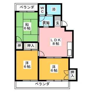サンパレスセイワ【3階】の間取り