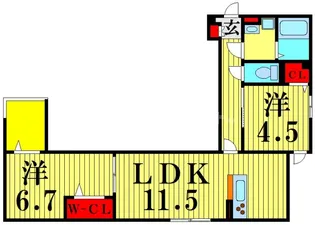 グラナーデ扇I【3階】の間取り