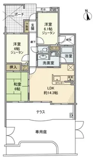 レクセルマンション武蔵野台【1階】の間取り