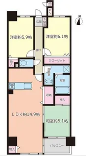 ネオハイツ開成山公園【4階】の間取り