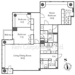 六本木ヒルズレジデンス【33階】の間取り