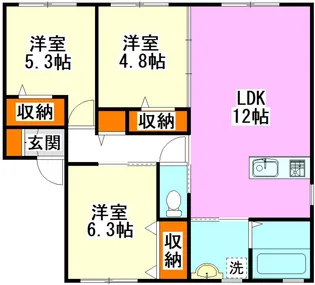 メゾン蛍ヶ丘【1階】の間取り