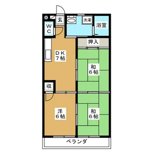 メルシーハイツ飯田K【1階】の間取り