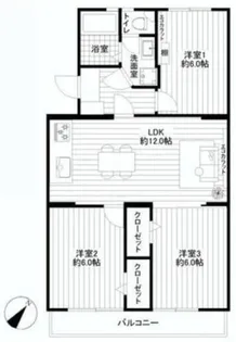 町屋ハイム【3階】の間取り