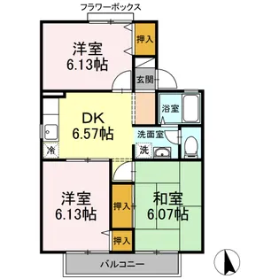 サニーコート【2階】の間取り