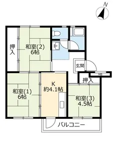 URさつきが丘【5階】の間取り