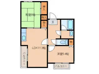 クレ-ル明野【2階】の間取り