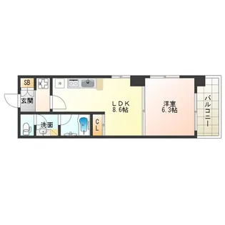 コンソラーレ土佐堀【5階】の間取り