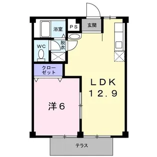 シティハイツ三鈴【1階】の間取り