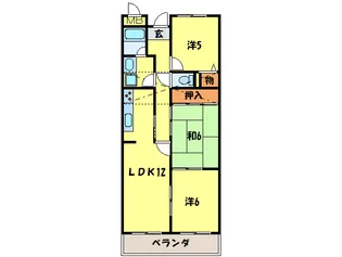 ヴィラ三国ヶ丘2【4階】の間取り