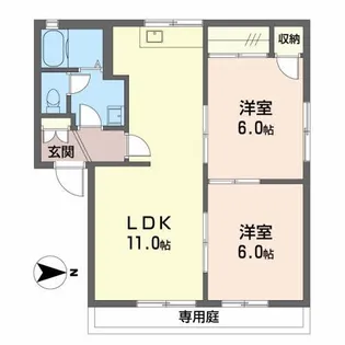 アークヒルズ中村 E棟【1階】の間取り