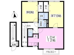 サンライズコートB【2階】の間取り