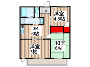 グリ-ンコ-ト石田B【2階】の間取り
