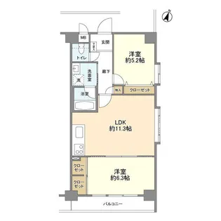 クリア氷川台【4階】の間取り