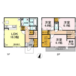 Dハウス西高宮【2階】の間取り