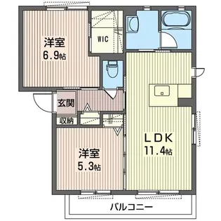 メゾン・ソレイルA【2階】の間取り