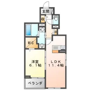 レジオンス阪杉【1階】の間取り