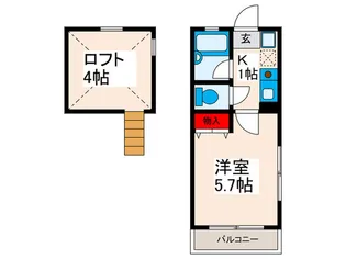 コーポラス川奈【2階】の間取り