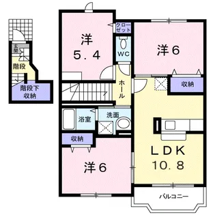 プリムヴェールA【2階】の間取り