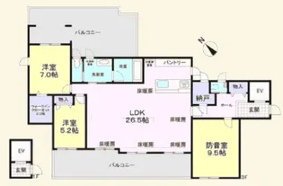 ルミエル 五本木【3階】の間取り