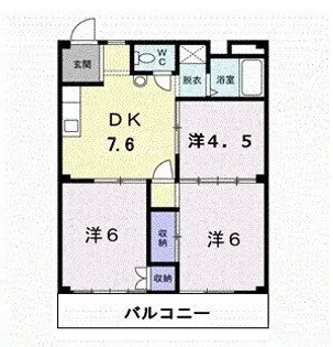 ハウジングすずか【2階】の間取り