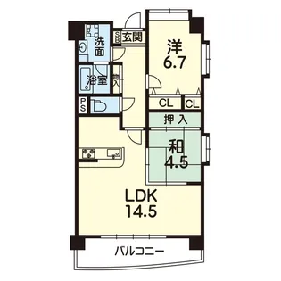 キャッスルビュー【7階】の間取り