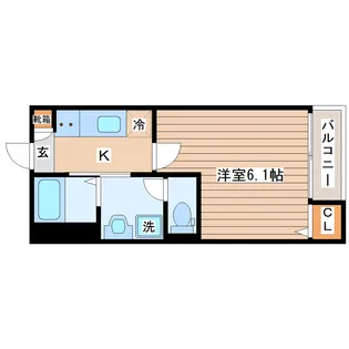 グランイーズ長町【1階】の間取り