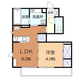フローラコートC【1階】の間取り