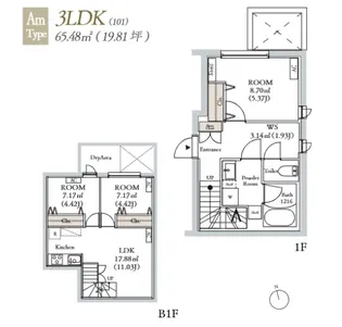 BLANCCOURT三軒茶屋 ブランコート三軒茶屋の間取り
