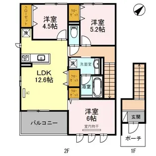 クレール・パル B【2階】の間取り