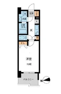 プライマル浅草橋【8階】の間取り