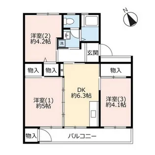 UR新座【5階】の間取り